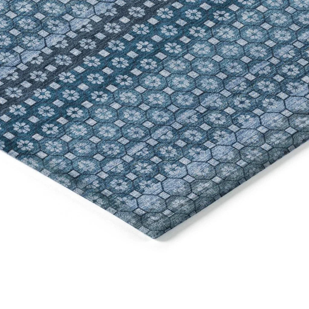 Ariaelle Blue Washable Indoor - Outdoor Rug - LOOMLAN - LOOMLAN Rugs - Outdoor Rugs
