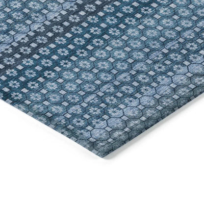 Ariaelle Blue Washable Indoor - Outdoor Rug - LOOMLAN - LOOMLAN Rugs - Outdoor Rugs