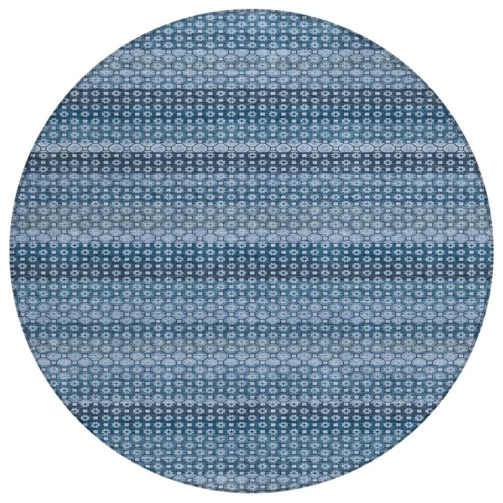 Ariaelle Blue Washable Indoor - Outdoor Rug - LOOMLAN - LOOMLAN Rugs - Outdoor Rugs