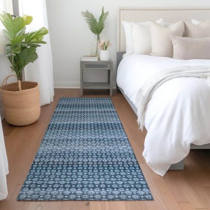 Ariaelle Blue Washable Indoor - Outdoor Rug - LOOMLAN - LOOMLAN Rugs - Outdoor Rugs