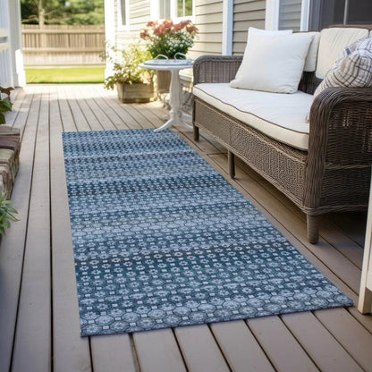 Ariaelle Blue Washable Indoor - Outdoor Rug - LOOMLAN - LOOMLAN Rugs - Outdoor Rugs