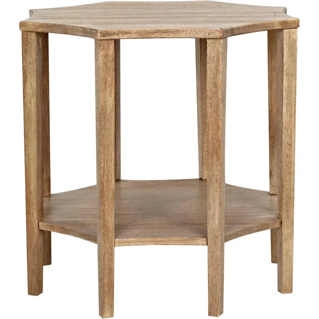 Ariana Wooden Geometric Side Table