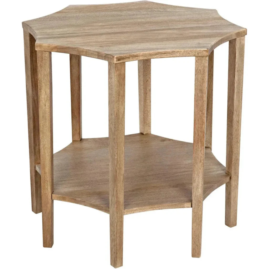 Ariana Wooden Geometric Side Table