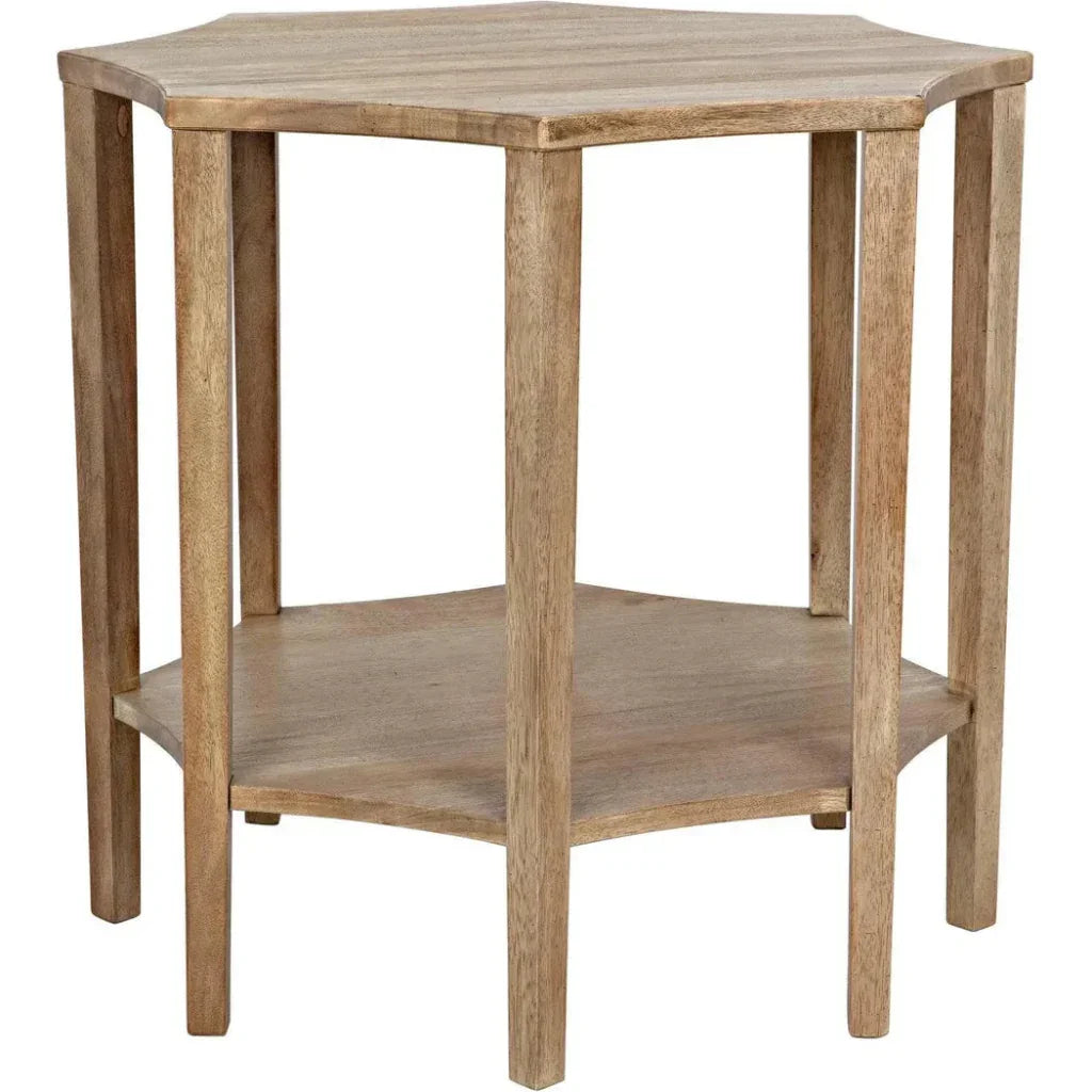 Ariana Wooden Geometric Side Table