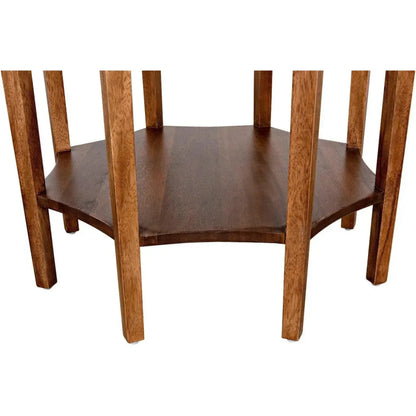 Ariana Wooden Geometric Side Table