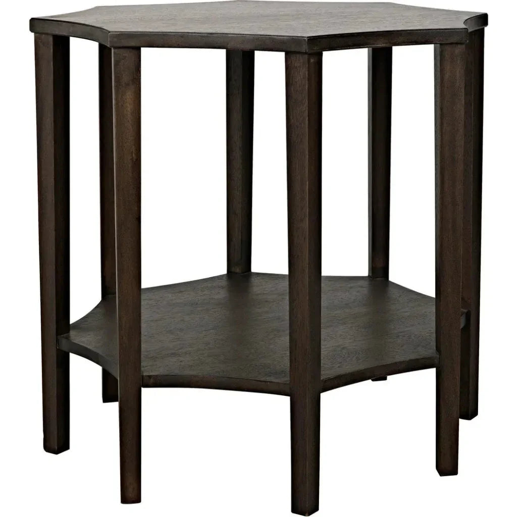 Ariana Wooden Geometric Side Table