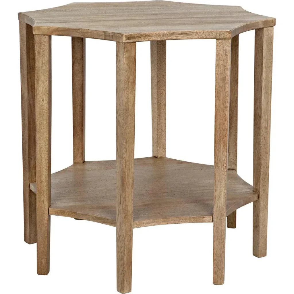 Ariana Wooden Geometric Side Table