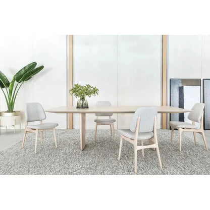 Ariel Boucle Wood Armless Side Chair - LOOMLAN - Urbia - Dining Chairs