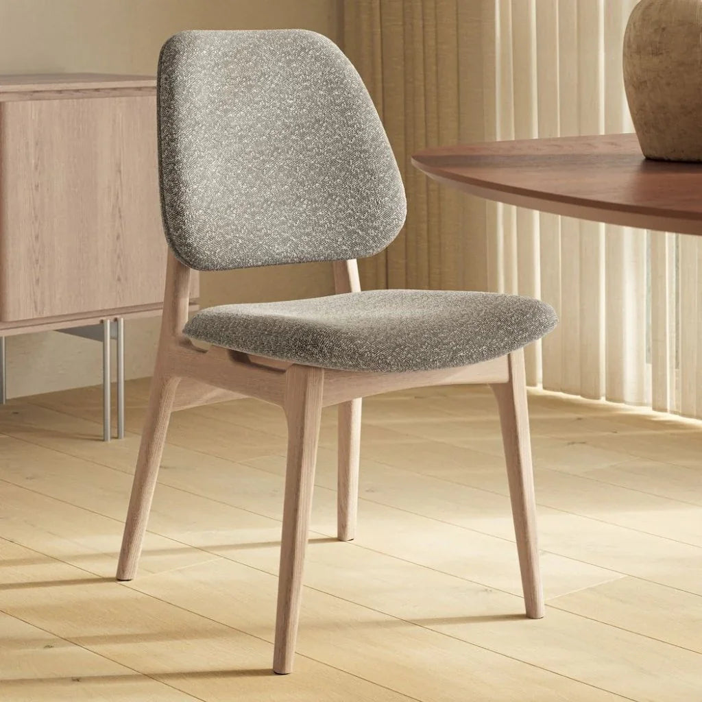 Ariel Boucle Wood Armless Side Chair - LOOMLAN - Urbia - Dining Chairs