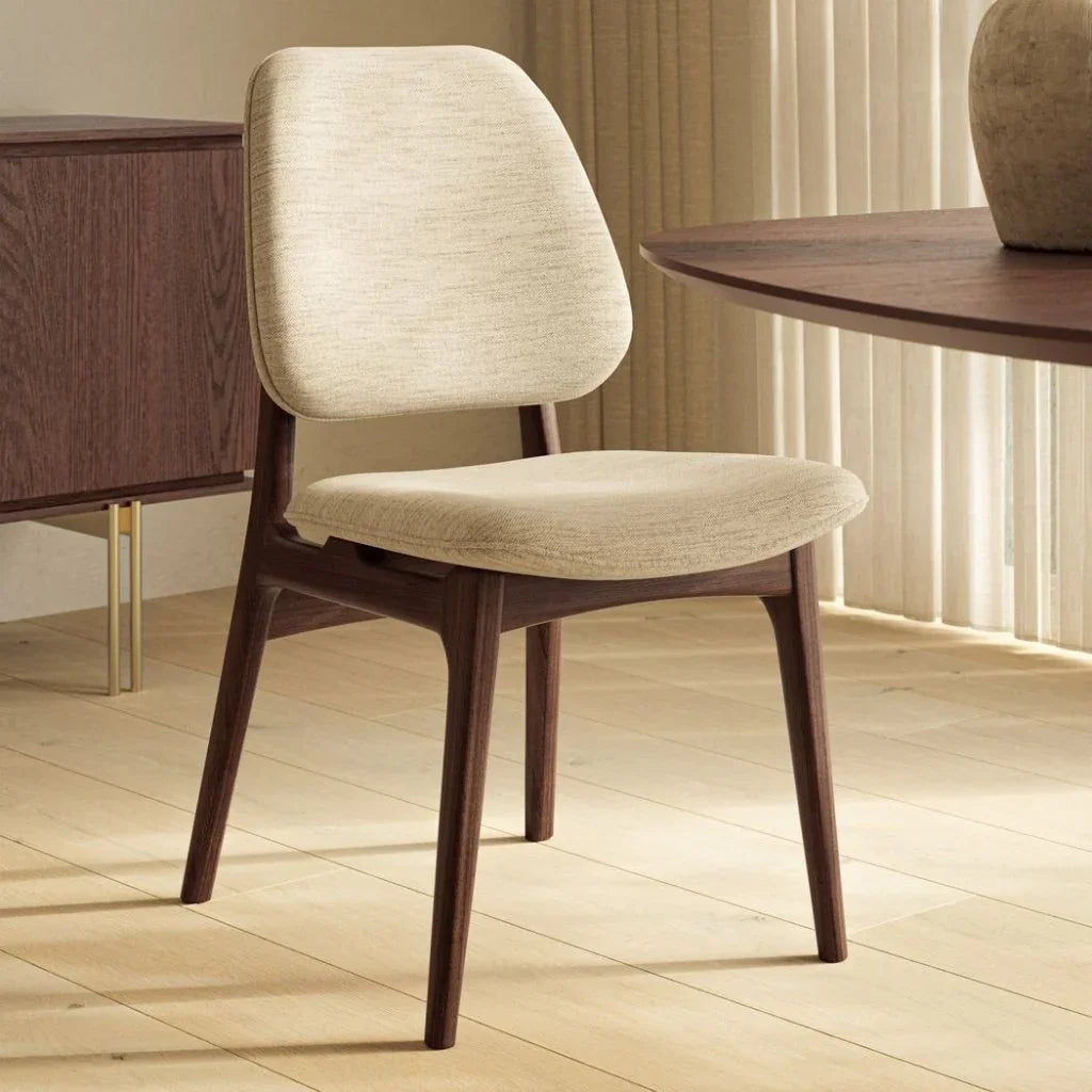 Ariel Boucle Wood Armless Side Chair - LOOMLAN - Urbia - Dining Chairs