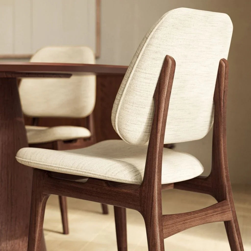 Ariel Boucle Wood Armless Side Chair - LOOMLAN - Urbia - Dining Chairs