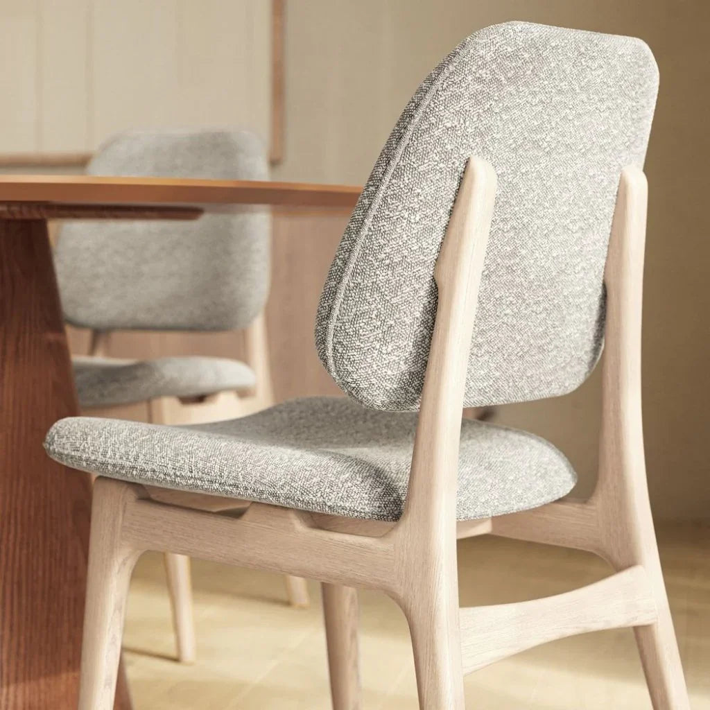 Ariel Boucle Wood Armless Side Chair - LOOMLAN - Urbia - Dining Chairs