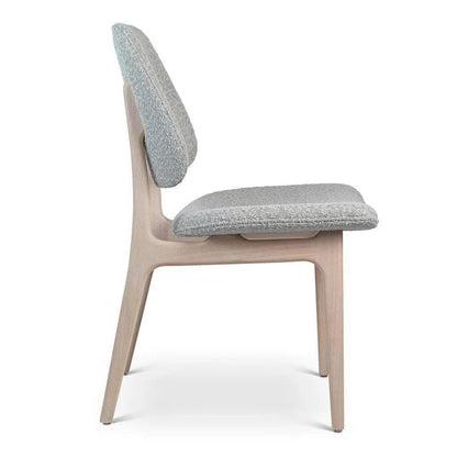 Ariel Boucle Wood Armless Side Chair - LOOMLAN - Urbia - Dining Chairs