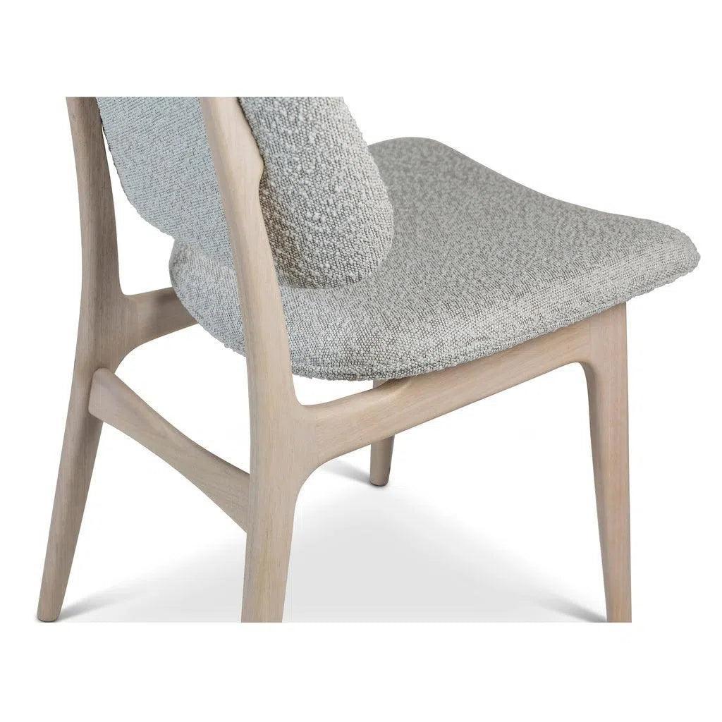 Ariel Boucle Wood Armless Side Chair - LOOMLAN - Urbia - Dining Chairs