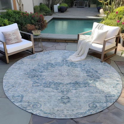 Arienne Blue Washable Indoor - Outdoor Rug - LOOMLAN - LOOMLAN Rugs - Outdoor Rugs