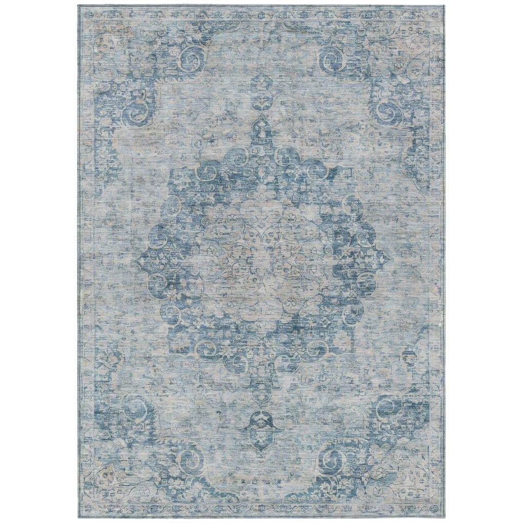Arienne Blue Washable Indoor - Outdoor Rug - LOOMLAN - LOOMLAN Rugs - Outdoor Rugs
