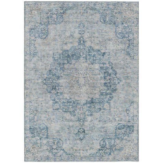 Arienne Blue Washable Indoor - Outdoor Rug - LOOMLAN - LOOMLAN Rugs - Outdoor Rugs