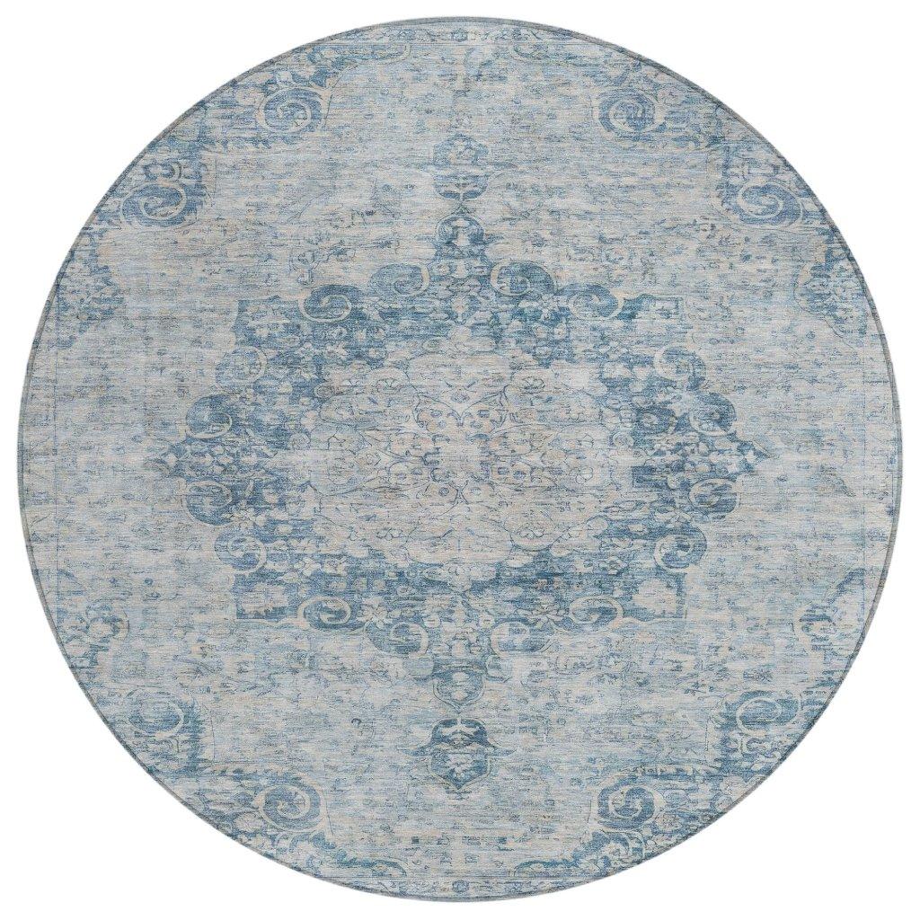 Arienne Blue Washable Indoor - Outdoor Rug - LOOMLAN - LOOMLAN Rugs - Outdoor Rugs