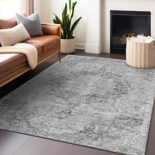 Arienne Gray Washable Indoor - Outdoor Rug - LOOMLAN - LOOMLAN Rugs - Outdoor Rugs