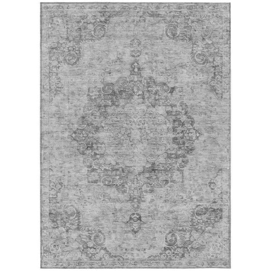Arienne Gray Washable Indoor - Outdoor Rug - LOOMLAN - LOOMLAN Rugs - Outdoor Rugs