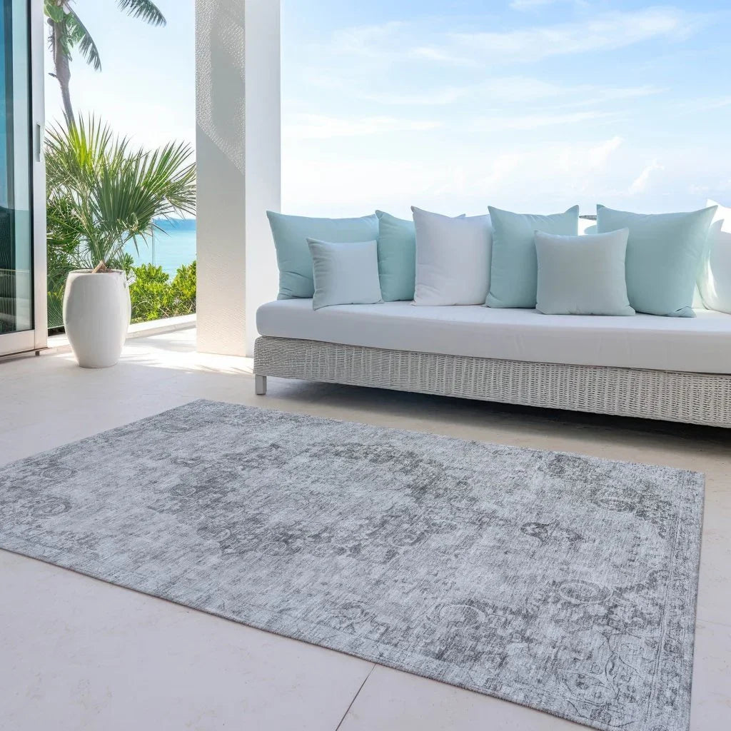 Arienne Gray Washable Indoor - Outdoor Rug - LOOMLAN - LOOMLAN Rugs - Outdoor Rugs