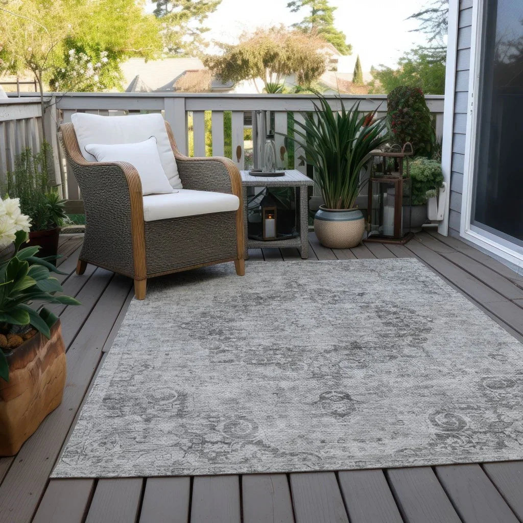 Arienne Gray Washable Indoor - Outdoor Rug - LOOMLAN - LOOMLAN Rugs - Outdoor Rugs
