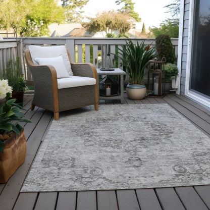 Arienne Gray Washable Indoor - Outdoor Rug - LOOMLAN - LOOMLAN Rugs - Outdoor Rugs