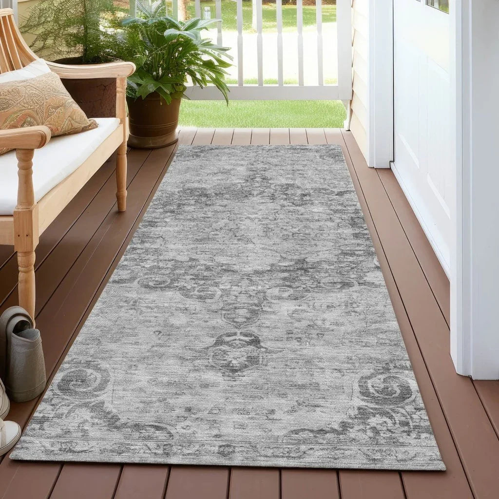 Arienne Gray Washable Indoor - Outdoor Rug - LOOMLAN - LOOMLAN Rugs - Outdoor Rugs
