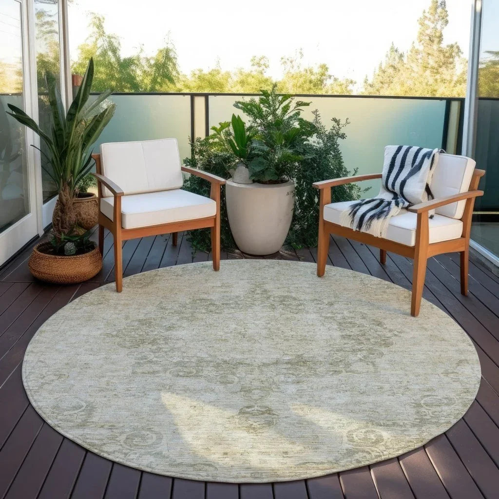 Arienne Green Washable Indoor - Outdoor Rug - LOOMLAN - LOOMLAN Rugs - Outdoor Rugs