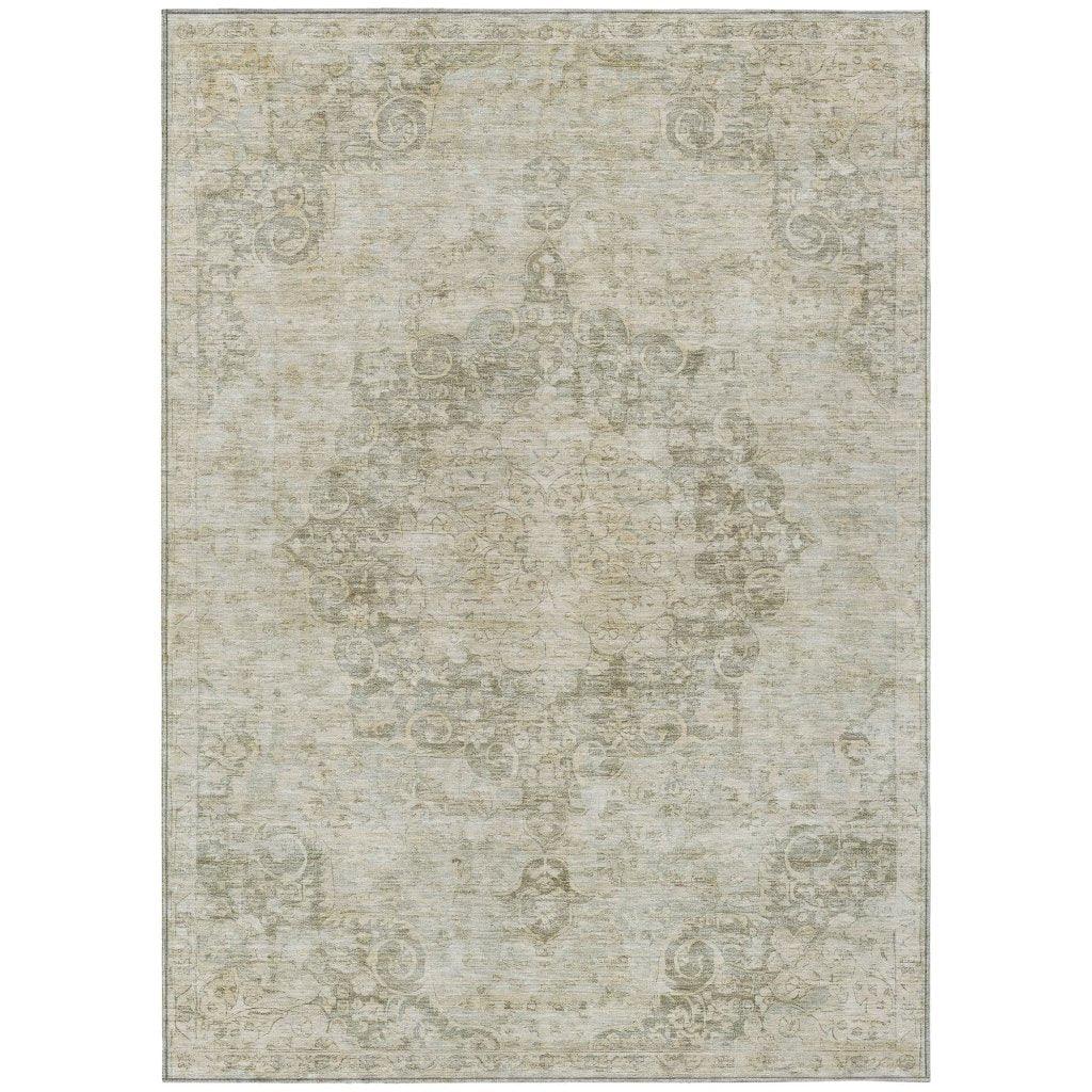 Arienne Green Washable Indoor - Outdoor Rug - LOOMLAN - LOOMLAN Rugs - Outdoor Rugs