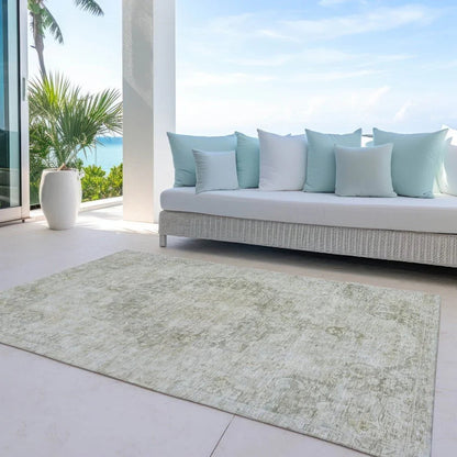 Arienne Green Washable Indoor - Outdoor Rug - LOOMLAN - LOOMLAN Rugs - Outdoor Rugs