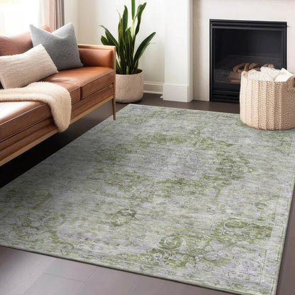 Arienne Olive Washable Indoor - Outdoor Rug - LOOMLAN - LOOMLAN Rugs - Outdoor Rugs