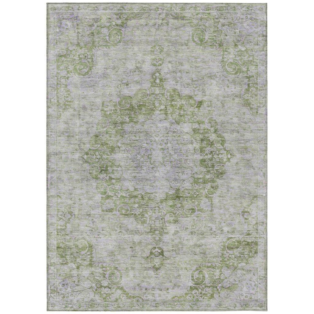 Arienne Olive Washable Indoor - Outdoor Rug - LOOMLAN - LOOMLAN Rugs - Outdoor Rugs