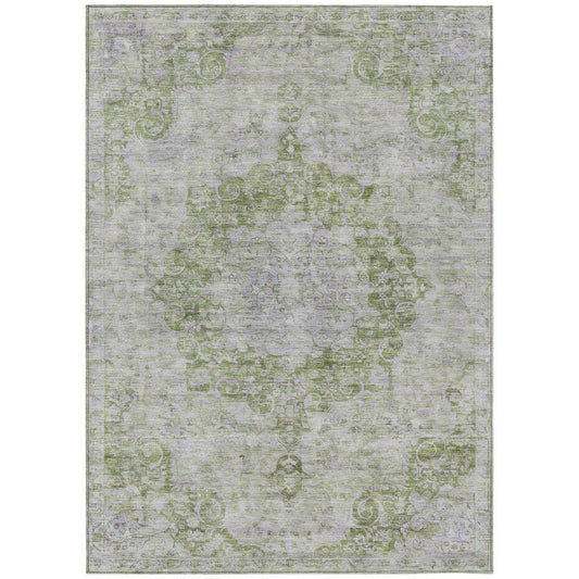 Arienne Olive Washable Indoor - Outdoor Rug - LOOMLAN - LOOMLAN Rugs - Outdoor Rugs