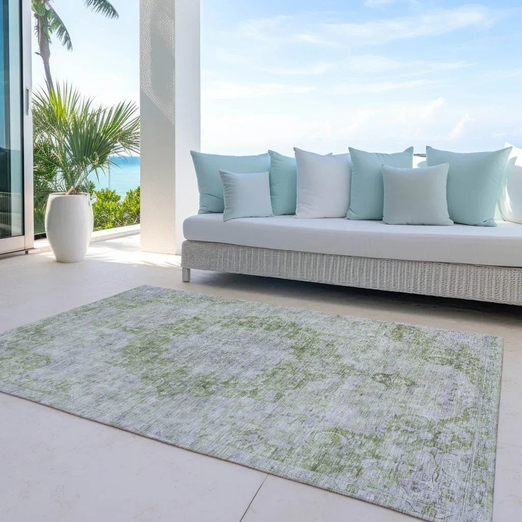 Arienne Olive Washable Indoor - Outdoor Rug - LOOMLAN - LOOMLAN Rugs - Outdoor Rugs