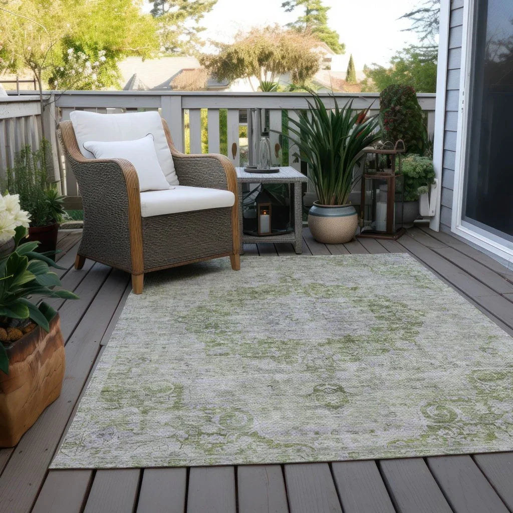 Arienne Olive Washable Indoor - Outdoor Rug - LOOMLAN - LOOMLAN Rugs - Outdoor Rugs