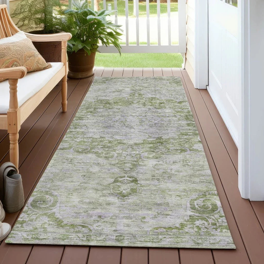Arienne Olive Washable Indoor - Outdoor Rug - LOOMLAN - LOOMLAN Rugs - Outdoor Rugs