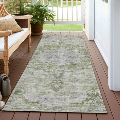 Arienne Olive Washable Indoor - Outdoor Rug - LOOMLAN - LOOMLAN Rugs - Outdoor Rugs