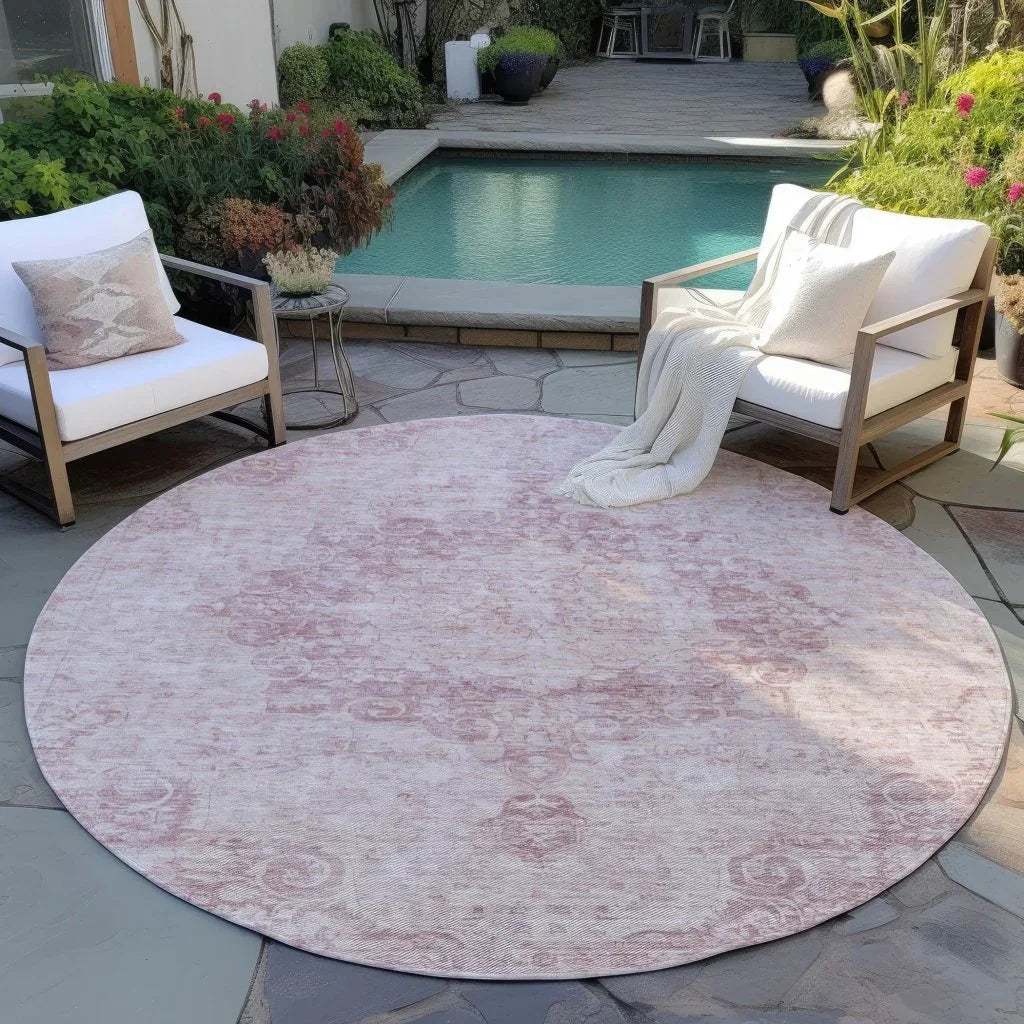 Arienne Pink Washable Indoor - Outdoor Rug - LOOMLAN - LOOMLAN Rugs - Outdoor Rugs