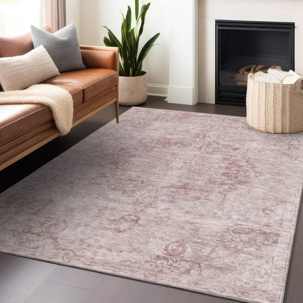 Arienne Pink Washable Indoor - Outdoor Rug - LOOMLAN - LOOMLAN Rugs - Outdoor Rugs