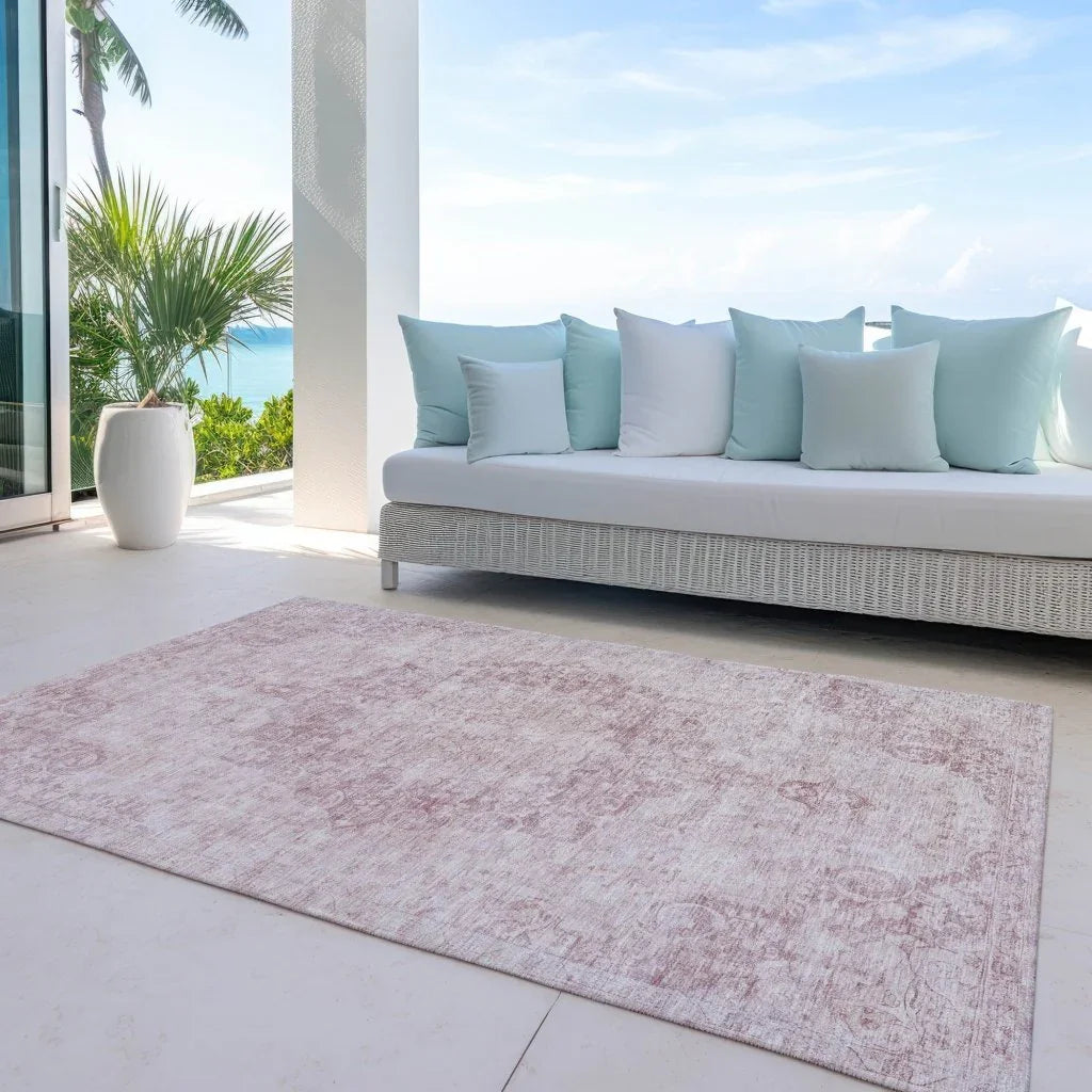 Arienne Pink Washable Indoor - Outdoor Rug - LOOMLAN - LOOMLAN Rugs - Outdoor Rugs