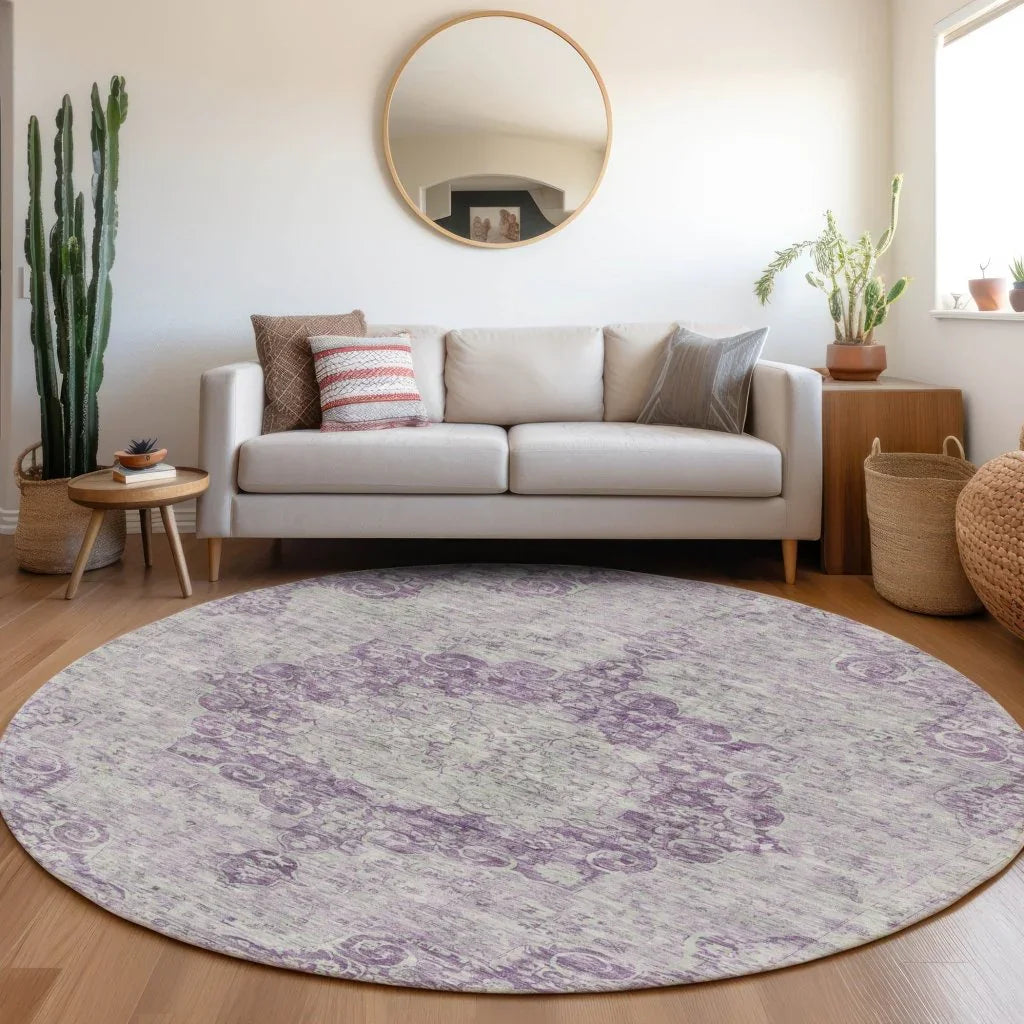 Arienne Purple Washable Indoor - Outdoor Rug - LOOMLAN - LOOMLAN Rugs - Outdoor Rugs