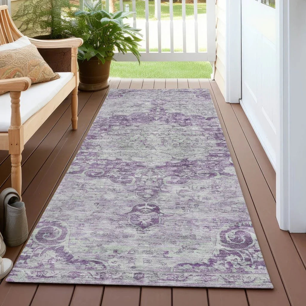Arienne Purple Washable Indoor - Outdoor Rug - LOOMLAN - LOOMLAN Rugs - Outdoor Rugs