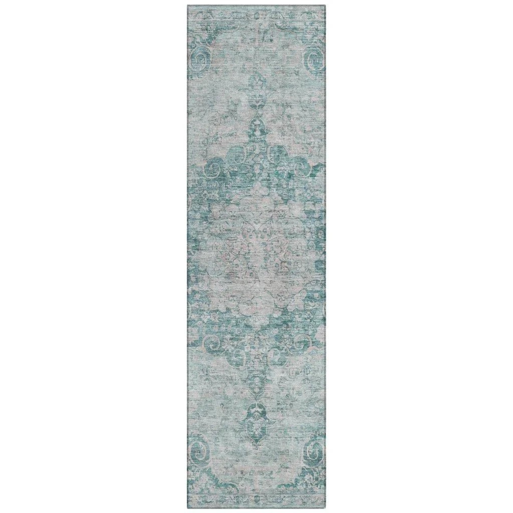 Arienne Teal Washable Indoor - Outdoor Rug - LOOMLAN - LOOMLAN Rugs - Outdoor Rugs