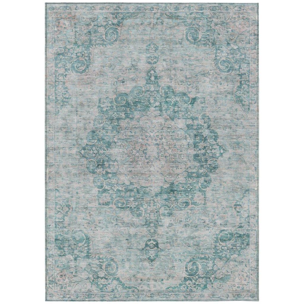 Arienne Teal Washable Indoor - Outdoor Rug - LOOMLAN - LOOMLAN Rugs - Outdoor Rugs