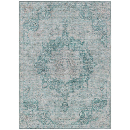 Arienne Teal Washable Indoor - Outdoor Rug - LOOMLAN - LOOMLAN Rugs - Outdoor Rugs