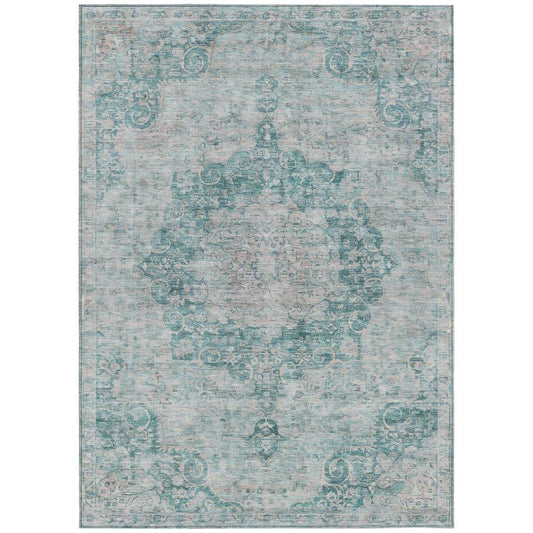 Arienne Teal Washable Indoor - Outdoor Rug - LOOMLAN - LOOMLAN Rugs - Outdoor Rugs