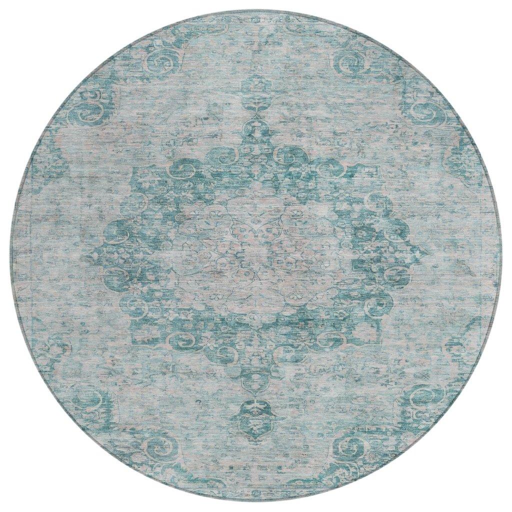 Arienne Teal Washable Indoor - Outdoor Rug - LOOMLAN - LOOMLAN Rugs - Outdoor Rugs