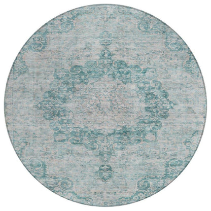 Arienne Teal Washable Indoor - Outdoor Rug - LOOMLAN - LOOMLAN Rugs - Outdoor Rugs