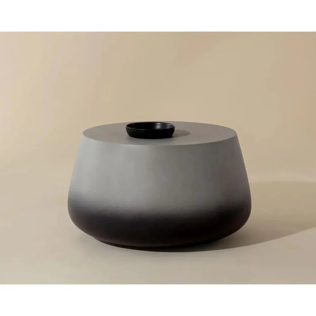 Aries Concrete Outdoor Round Coffee Table-Outdoor Coffee Tables-SUNPAN-LOOMLAN